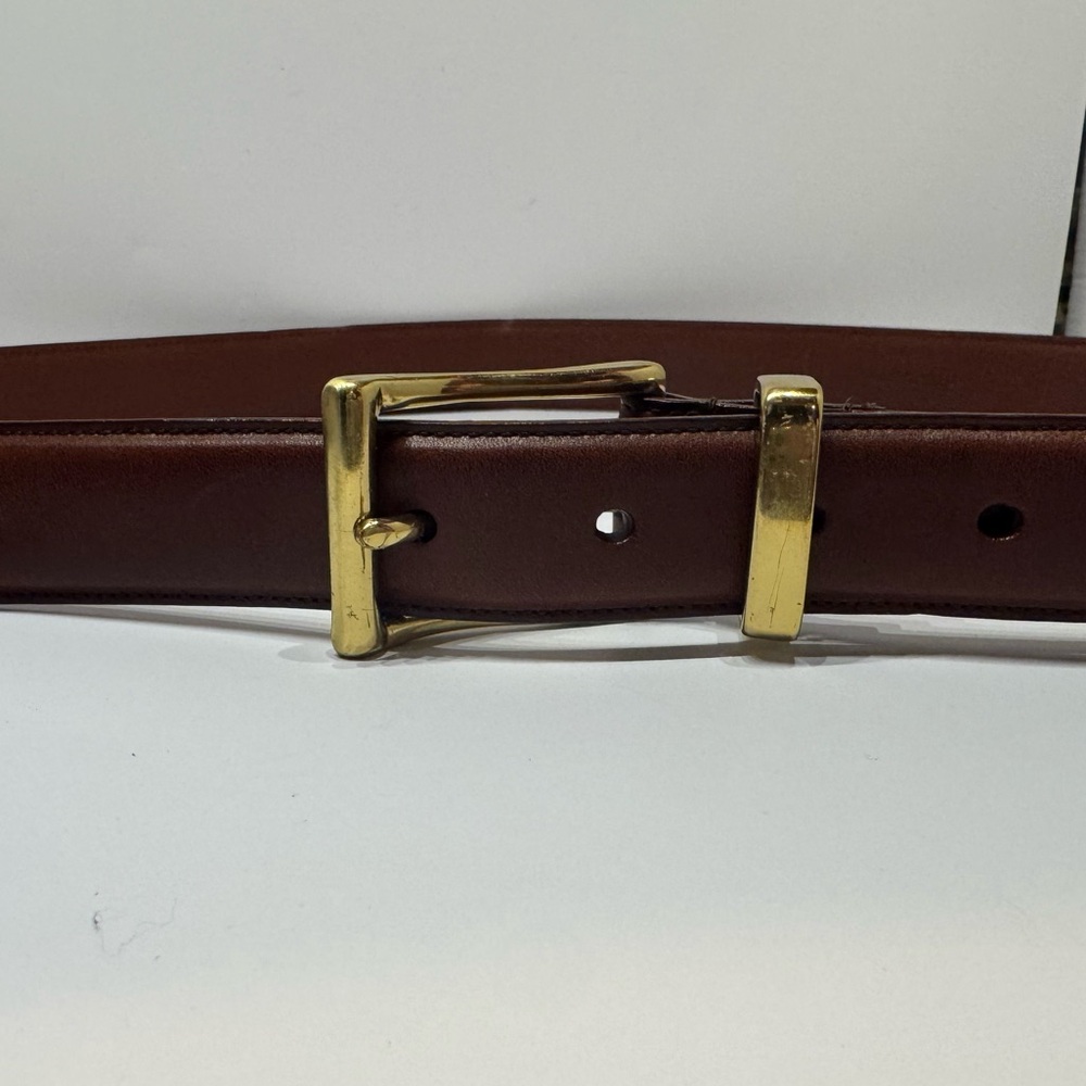 Polo Ralph Lauren Italian saddle leather belt,solid brass buckle great condition